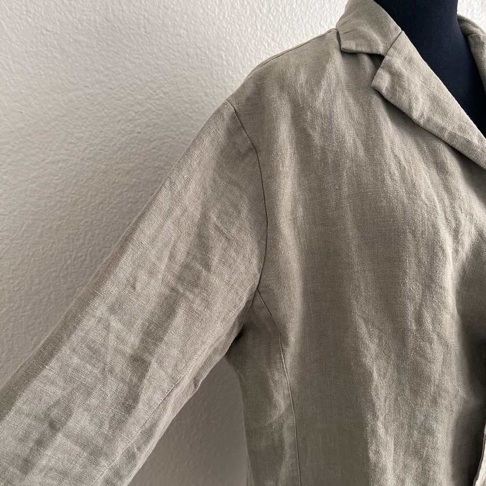 Velvet by Graham & Spencer Women's Large Blazer 100% Linen Light Green NWT - Picture 9 of 13